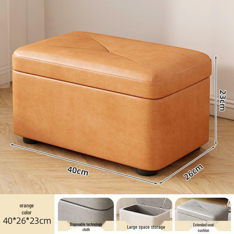 Компактный прямоугольный табурет для хранения для прихожей - Прочное сиденье для переобувания