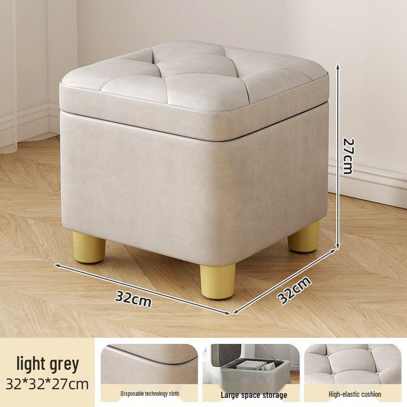 Компактный прямоугольный табурет для хранения для прихожей - Прочное сиденье для переобувания