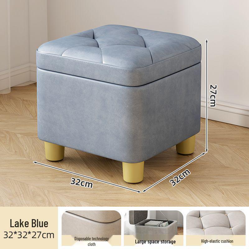 Компактный прямоугольный табурет для хранения для прихожей - Прочное сиденье для переобувания