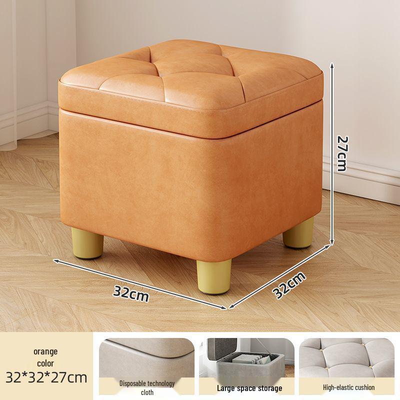 Компактный прямоугольный табурет для хранения для прихожей - Прочное сиденье для переобувания