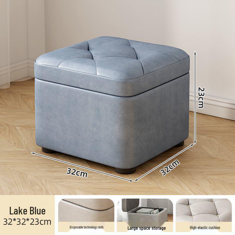 Компактный прямоугольный табурет для хранения для прихожей - Прочное сиденье для переобувания