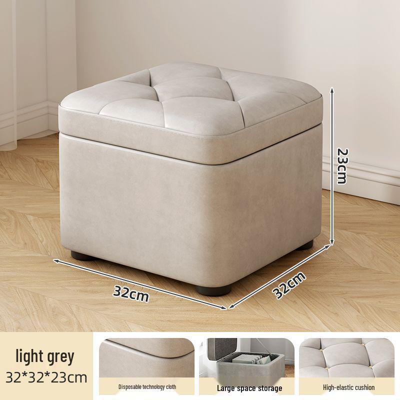 Компактный прямоугольный табурет для хранения для прихожей - Прочное сиденье для переобувания