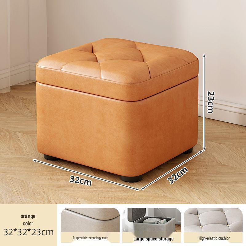 Компактный прямоугольный табурет для хранения для прихожей - Прочное сиденье для переобувания